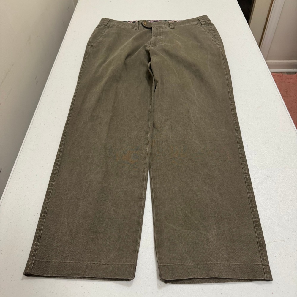 Hiltl Mens Micro Corduroy Trousers‎ Olive Drab Straight Leg Size 36/38 Romania